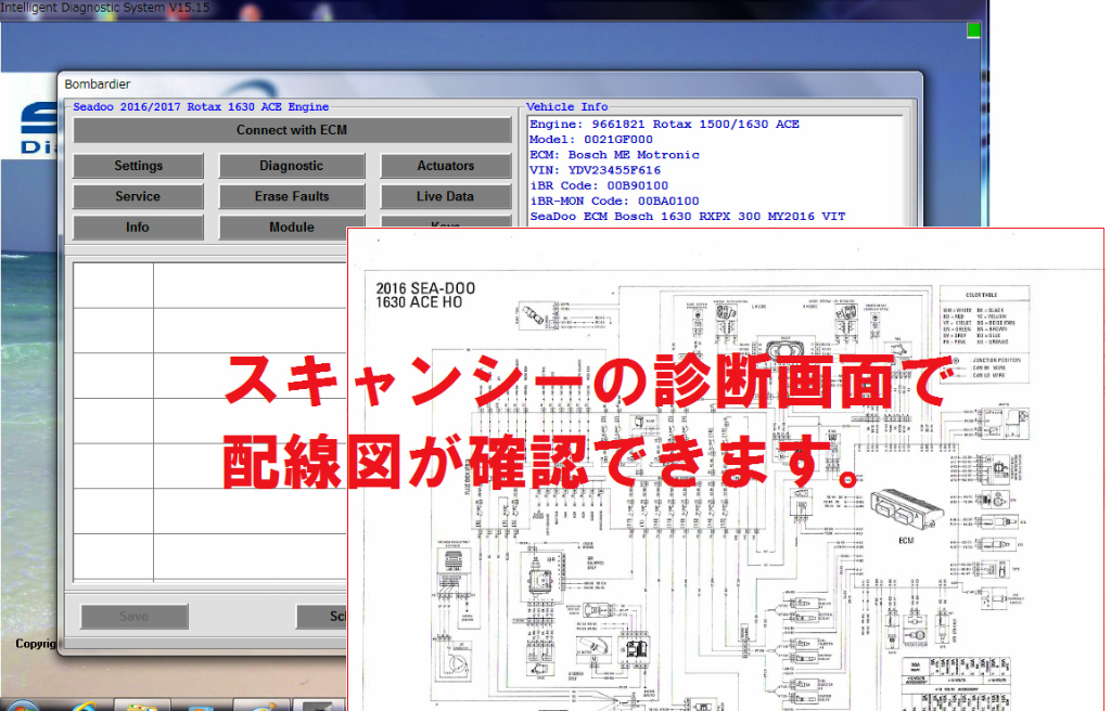 スキャンシーでPWCの配線図が確認できます。